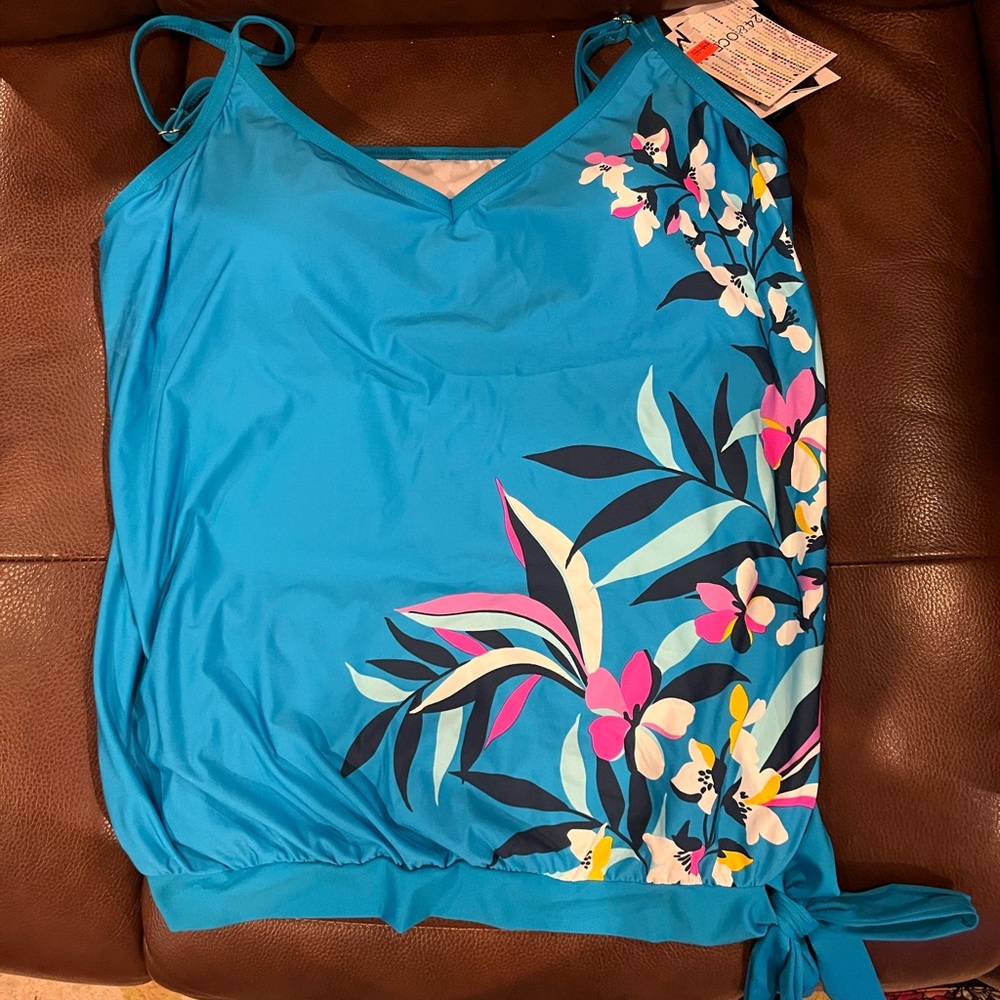 One piece swim top, full cover